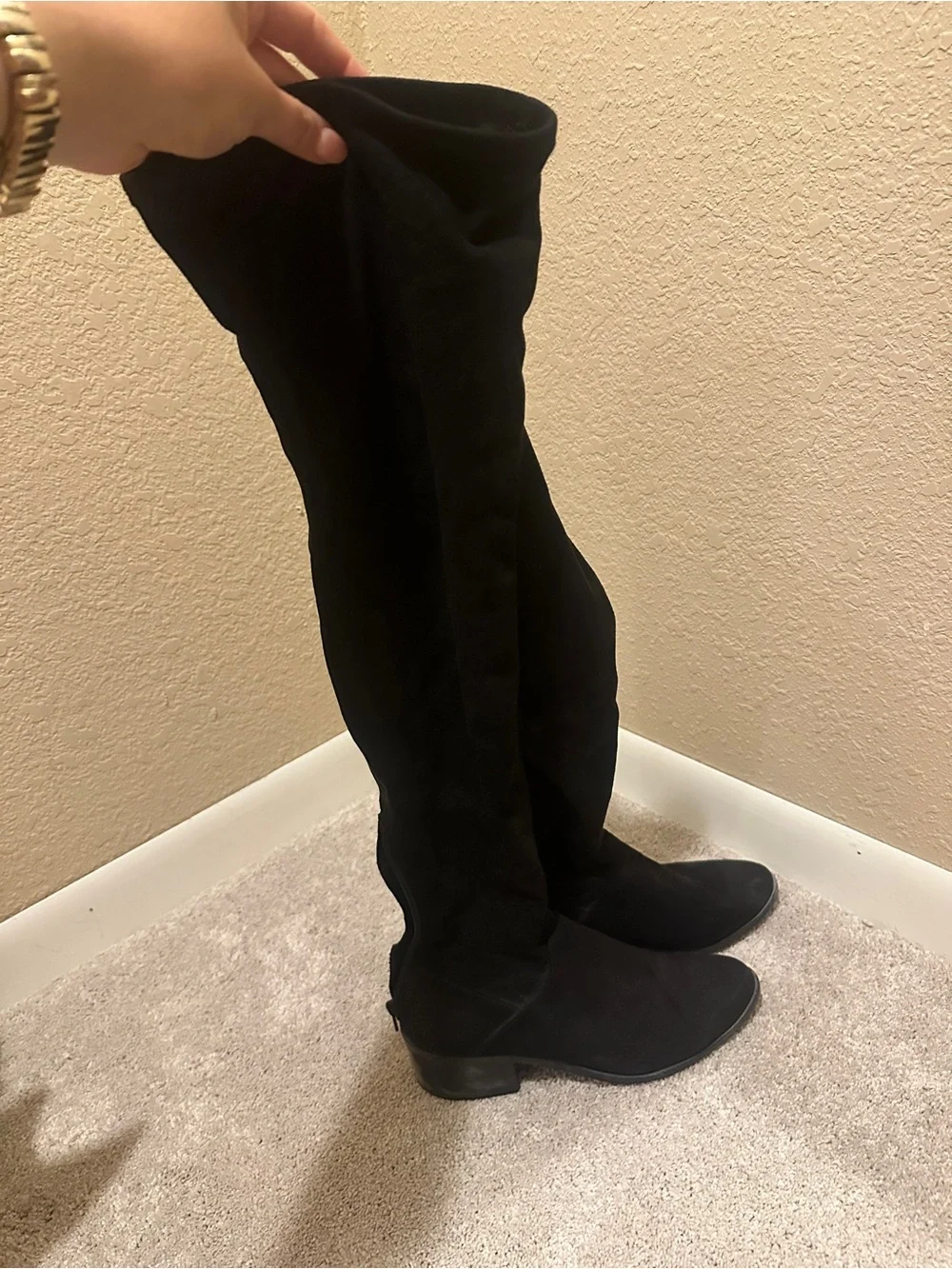 Steve Madden Black Over-the-Knee Suede Boots